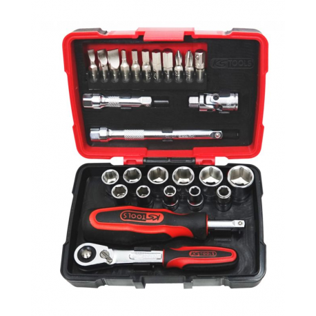 KS Tools Coffret de douilles et accessoires ULTIMATE® 1/4'', 27 pièces