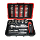 Ks Tools Coffret de douilles et embouts ULTIMATE 1/4'', 52 pièces avec cliquet MODIFIX